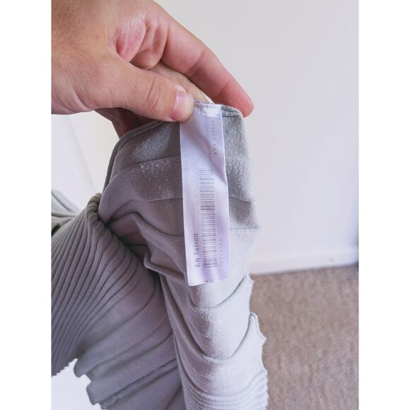 En Saison Palma Ribbed Knit Sleeveless Midi Dress Beige Medium Quiet Luxury Fall - Picture 8 of 9